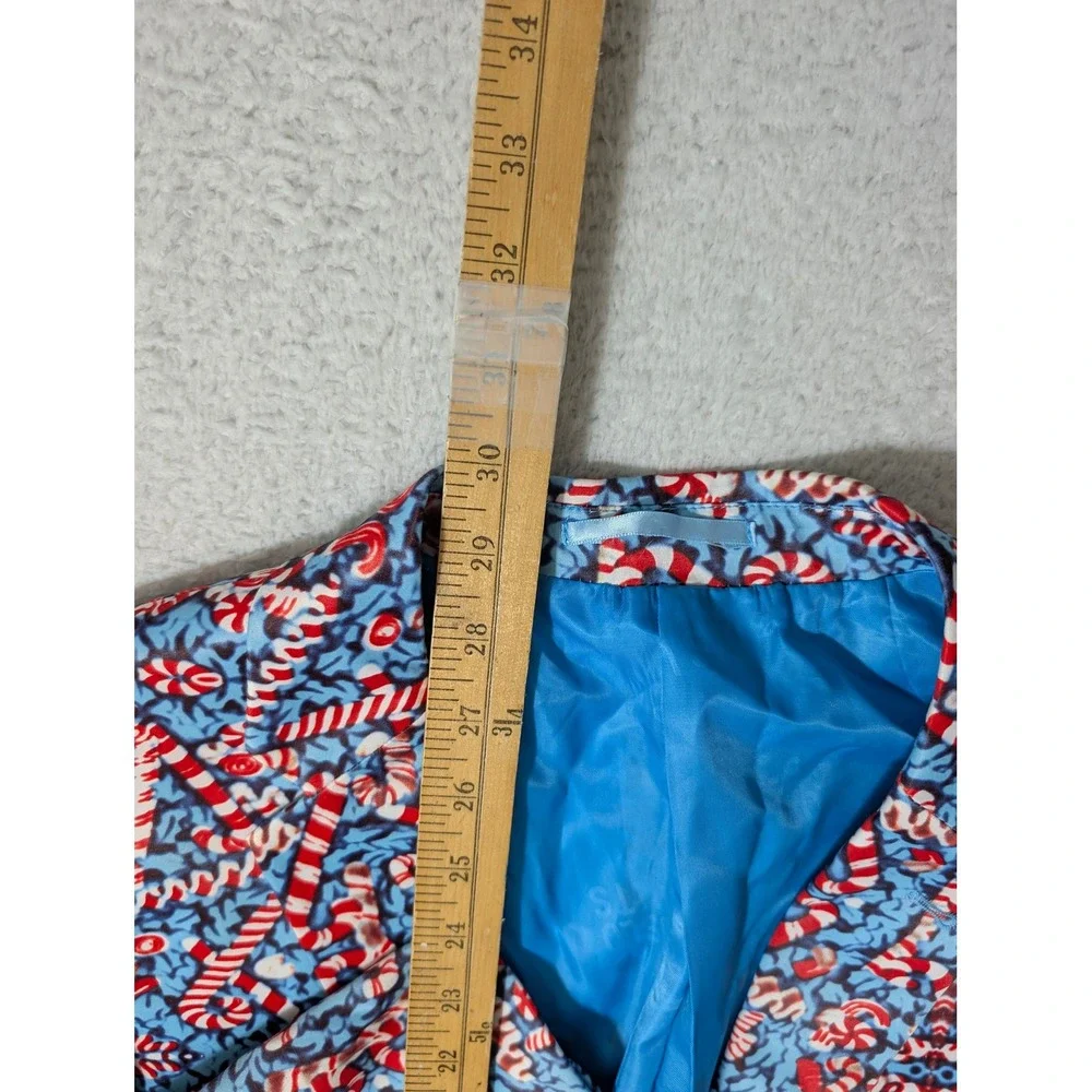NEW! Suslo Couture Blazer Mens Med Blue Candy Cane Christmas Holiday CJ901-5 NWT